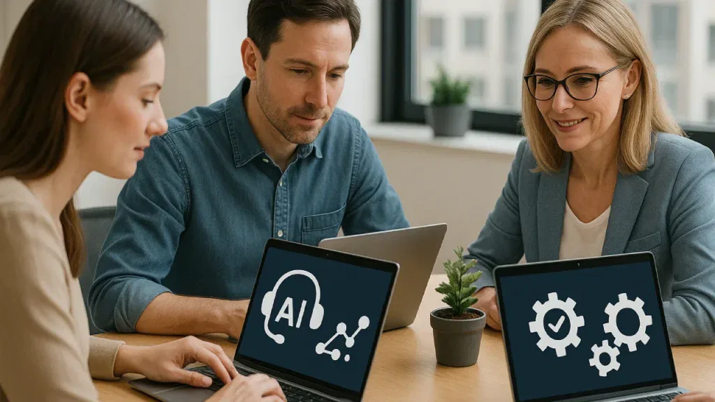 Mały zespół korzystający z narzędzi AI do automatyzacji pracy